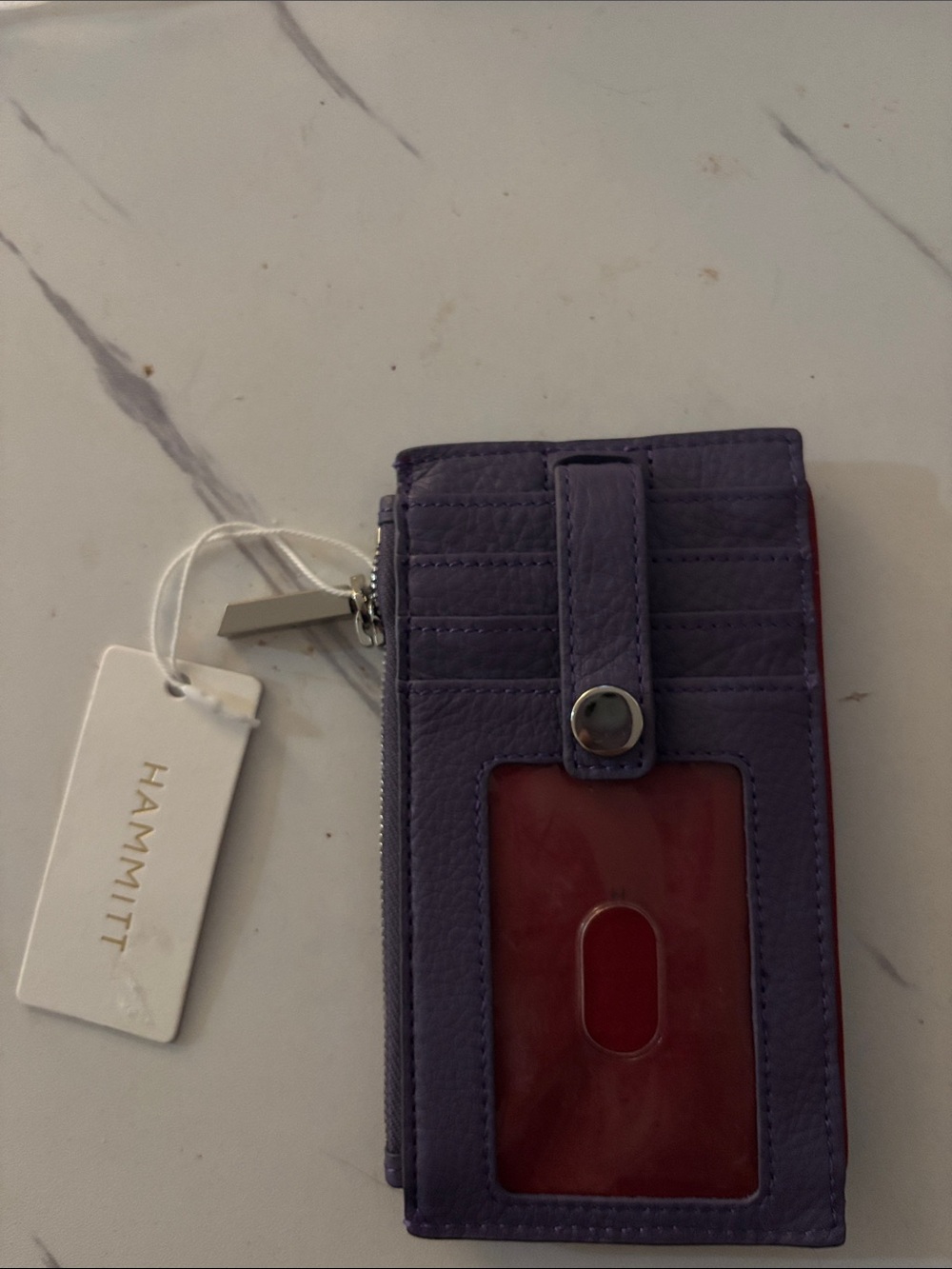 Hammitt blue Leather  Card Wallet with Zipper - Picture 2 of 3
